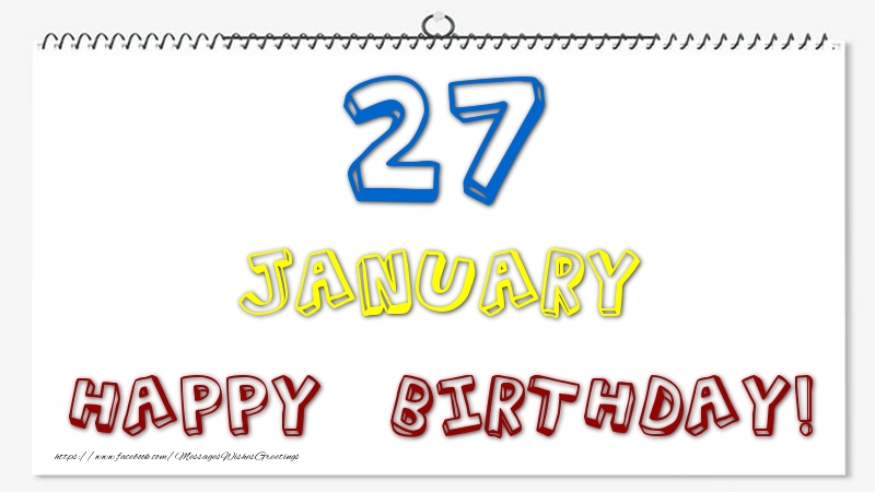 Greetings Cards of 27 January - 27 January - Happy Birthday!