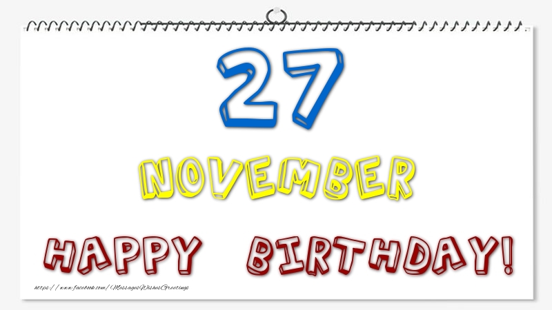 Greetings Cards of 27 November - 27 November - Happy Birthday!