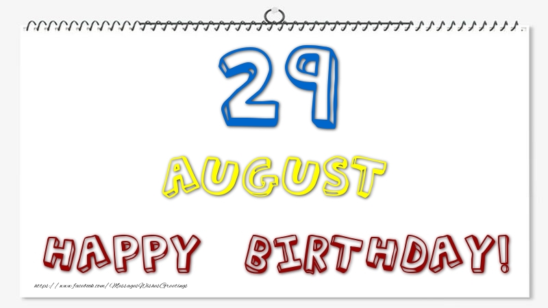 Greetings Cards of 29 August - 29 August - Happy Birthday!