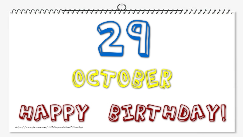 Greetings Cards of 29 October - 29 October - Happy Birthday!