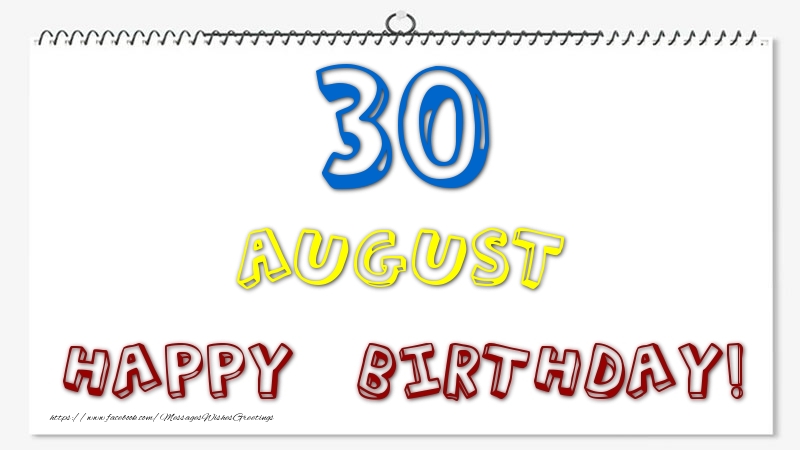 Greetings Cards of 30 August - 30 August - Happy Birthday!