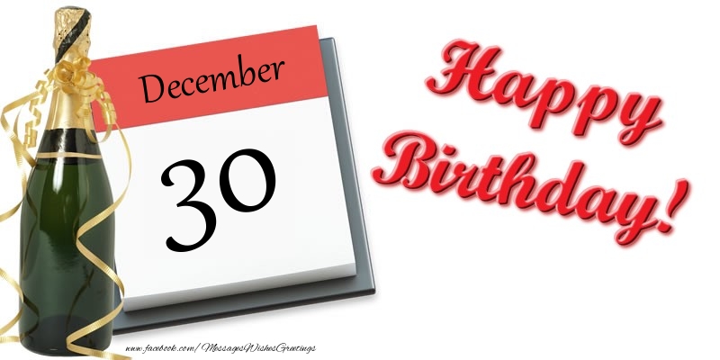 Greetings Cards of 30 December - Happy birthday December 30