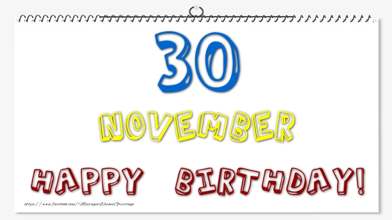 Greetings Cards of 30 November - 30 November - Happy Birthday!