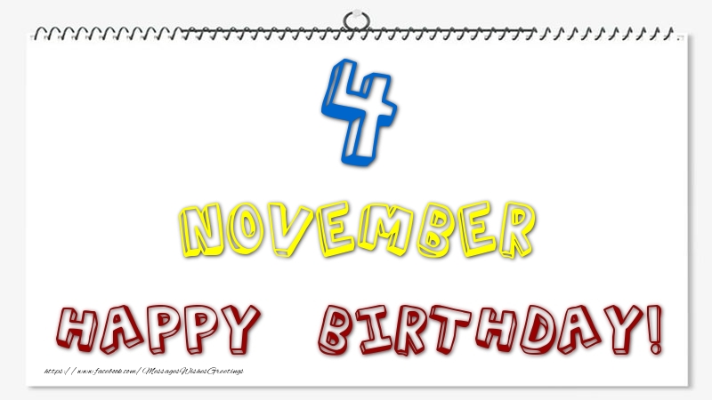 Greetings Cards of 4 November - 4 November - Happy Birthday!