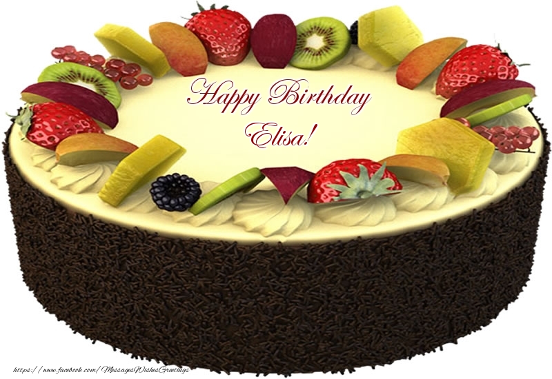 Greetings Cards for Birthday - Cake | Happy Birthday Elisa!