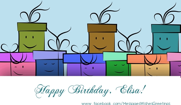 Greetings Cards for Birthday - Gift Box | Happy Birthday, Elisa!