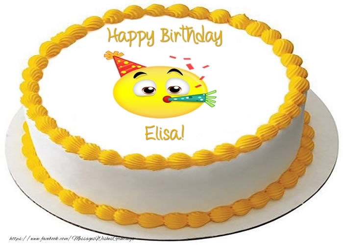 Greetings Cards for Birthday -  Cake Happy Birthday Elisa!