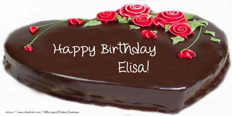 Greetings Cards for Birthday -  Cake Happy Birthday Elisa!