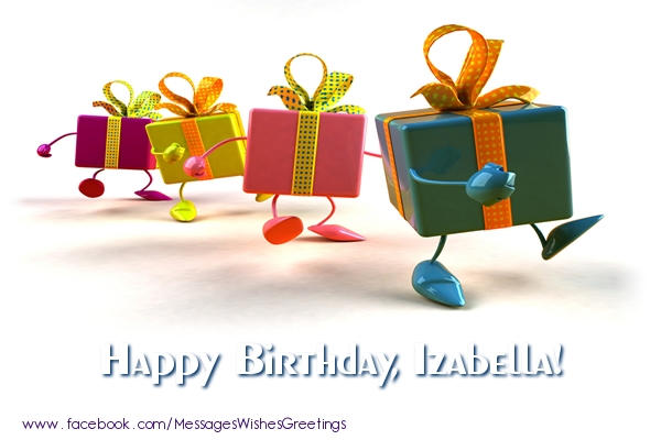 Greetings Cards for Birthday - Gift Box | La multi ani Izabella!