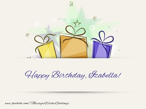 Greetings Cards for Birthday - Gift Box | Happy Birthday, Izabella!