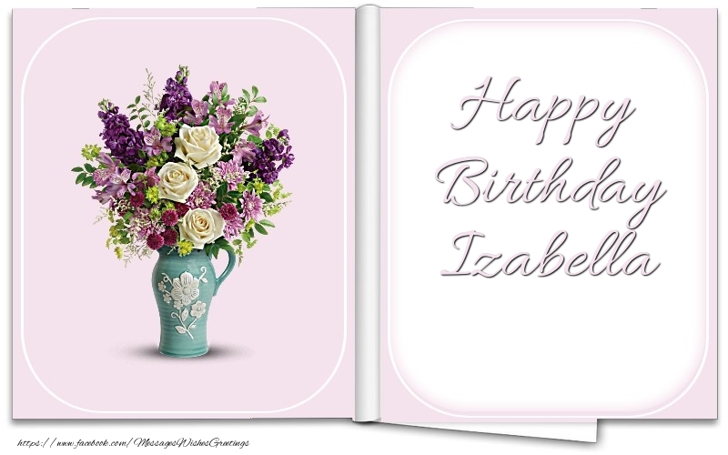 Greetings Cards for Birthday - Bouquet Of Flowers | Happy Birthday Izabella