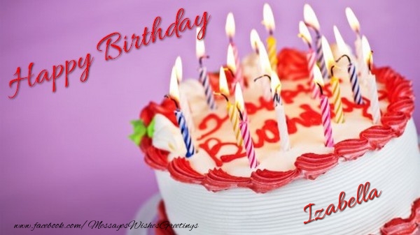 Greetings Cards for Birthday - Cake & Candels | Happy birthday, Izabella!