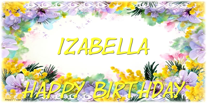 Greetings Cards for Birthday - Flowers | Happy Birthday Izabella