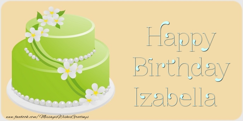 Greetings Cards for Birthday - Cake | Happy Birthday Izabella