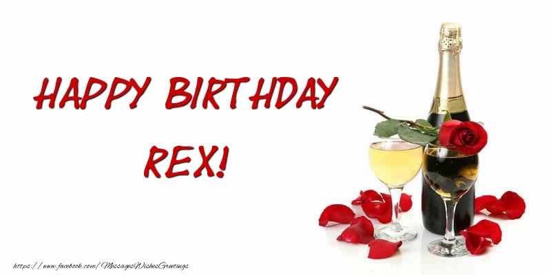 Greetings Cards for Birthday - Champagne | Happy Birthday Rex