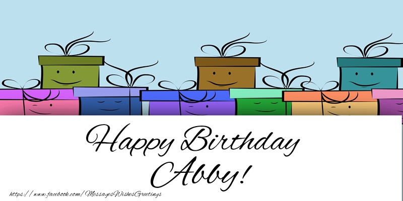 Greetings Cards for Birthday - Gift Box | Happy Birthday Abby!