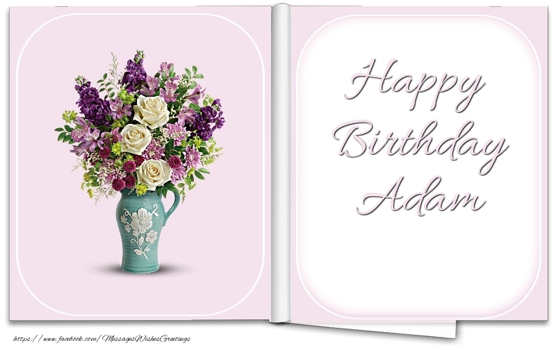 Greetings Cards for Birthday - Bouquet Of Flowers | Happy Birthday Adam