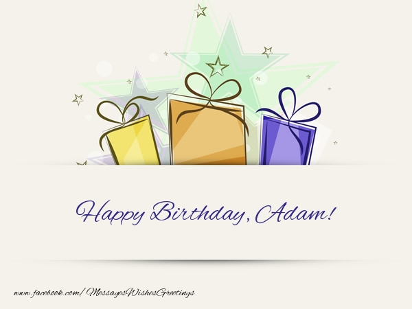 Greetings Cards for Birthday - Gift Box | Happy Birthday, Adam!