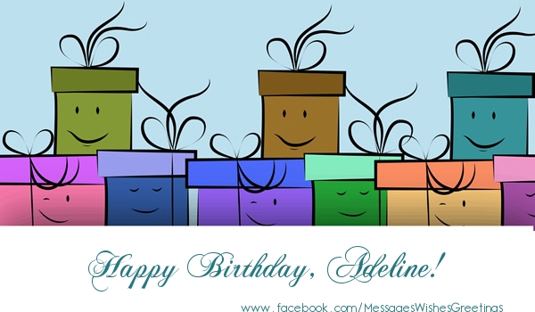 Greetings Cards for Birthday - Gift Box | Happy Birthday, Adeline!