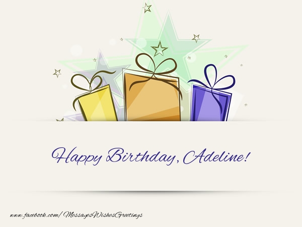 Greetings Cards for Birthday - Gift Box | Happy Birthday, Adeline!