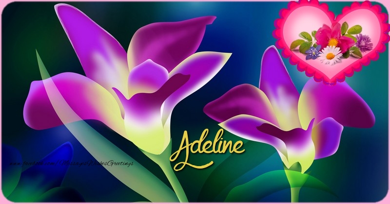 Greetings Cards for Birthday - Bouquet Of Flowers & Gift Box | Happy Birthday Adeline