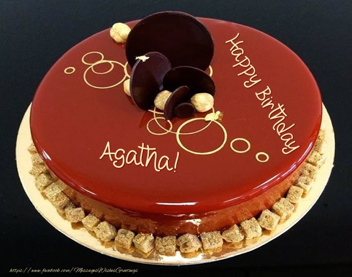 Greetings Cards for Birthday -  Cake: Happy Birthday Agatha!
