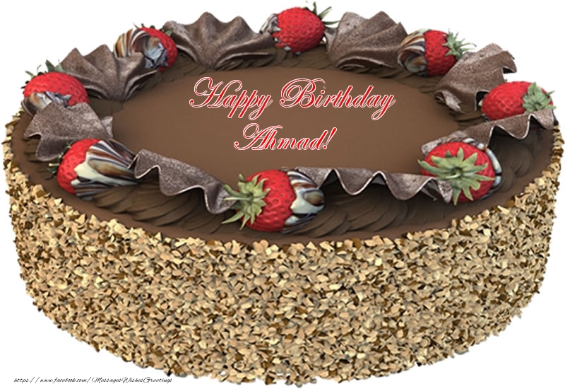 Greetings Cards for Birthday - Cake | Happy Birthday Ahmad!