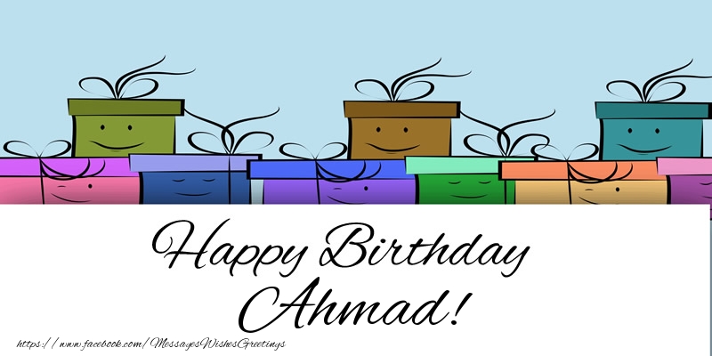Greetings Cards for Birthday - Gift Box | Happy Birthday Ahmad!