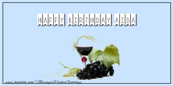 Greetings Cards for Birthday - Champagne | Happy Birthday Aida