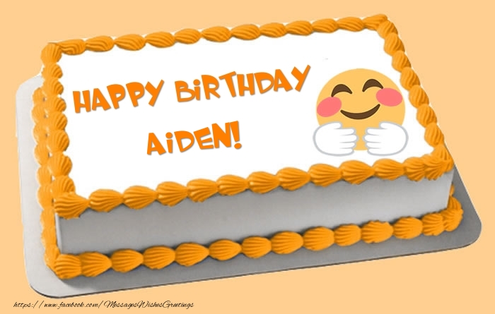 Greetings Cards for Birthday -  Happy Birthday Aiden! Cake