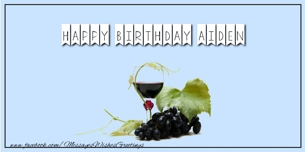 Greetings Cards for Birthday - Champagne | Happy Birthday Aiden