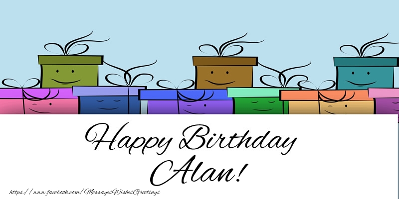 Greetings Cards for Birthday - Gift Box | Happy Birthday Alan!