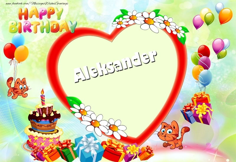 Greetings Cards for Birthday - 2023 & Cake & Gift Box | Happy Birthday, Aleksander!