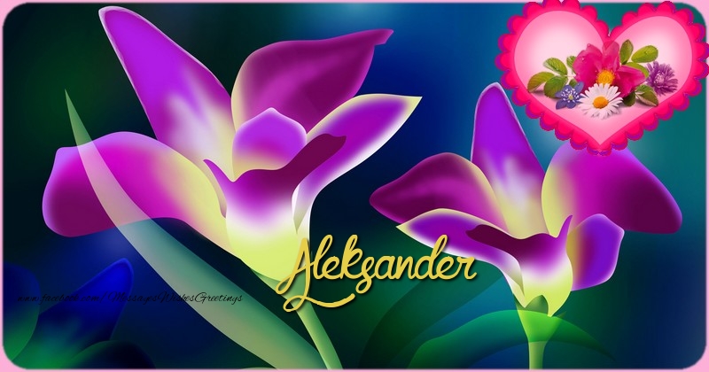 Greetings Cards for Birthday - Bouquet Of Flowers & Gift Box | Happy Birthday Aleksander