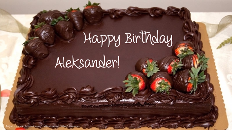 Greetings Cards for Birthday -  Happy Birthday Aleksander! - Cake