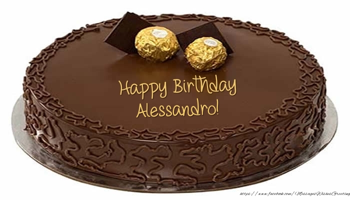 Greetings Cards for Birthday -  Cake - Happy Birthday Alessandro!