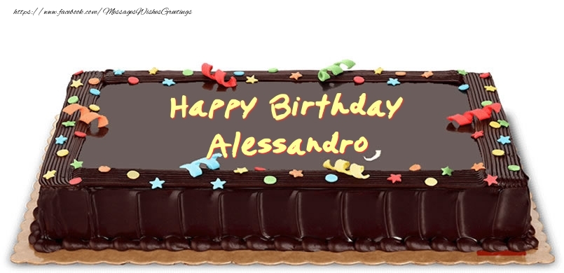 Greetings Cards for Birthday - Cake | Happy Birthday Alessandro