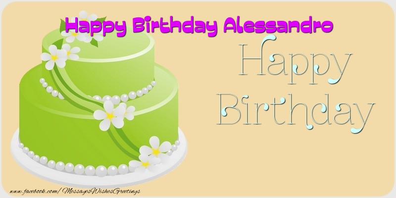 Greetings Cards for Birthday - Balloons & Cake | Happy Birthday Alessandro