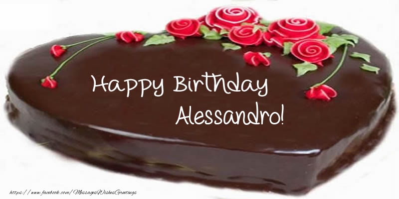 Greetings Cards for Birthday - Cake Happy Birthday Alessandro!