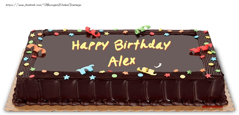 Greetings Cards for Birthday - Cake | Happy Birthday Alex
