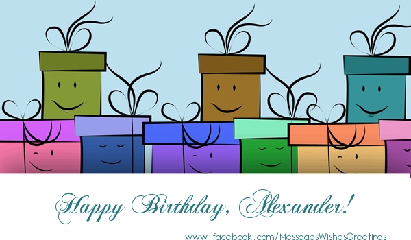 Greetings Cards for Birthday - Gift Box | Happy Birthday, Alexander!