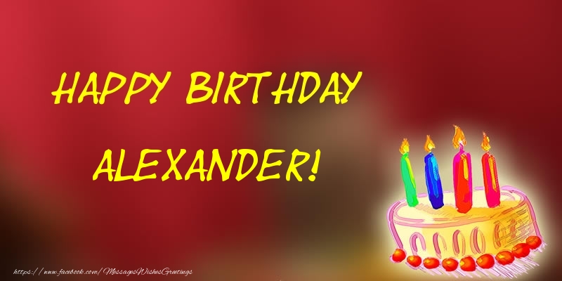 Greetings Cards for Birthday - Champagne | Happy Birthday Alexander!