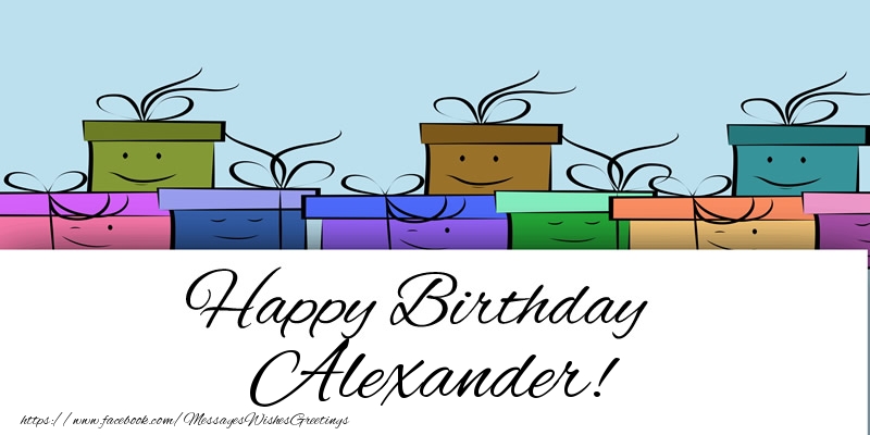 Greetings Cards for Birthday - Gift Box | Happy Birthday Alexander!