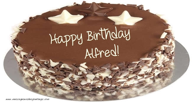 Greetings Cards for Birthday - Cake | Happy Birthday Alfred!