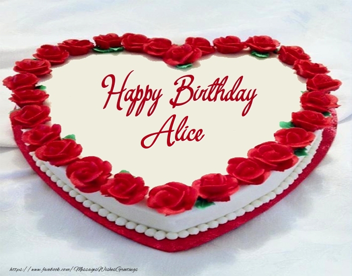 Greetings Cards for Birthday - Cake | Happy Birthday Alice