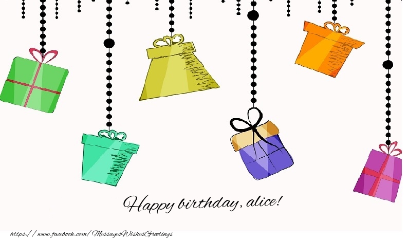 Greetings Cards for Birthday - Gift Box | Happy birthday, Alice!