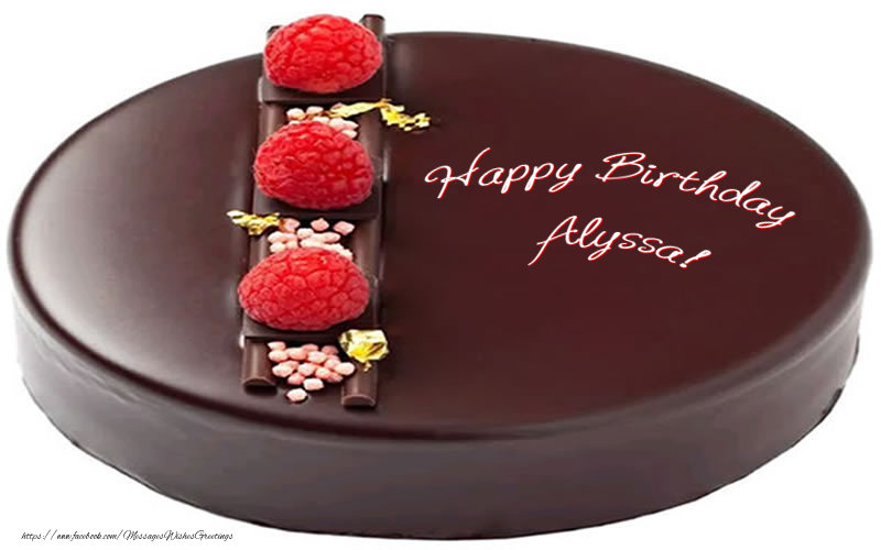 Greetings Cards for Birthday - Cake | Happy Birthday Alyssa!