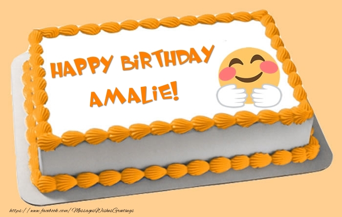 Greetings Cards for Birthday -  Happy Birthday Amalie! Cake