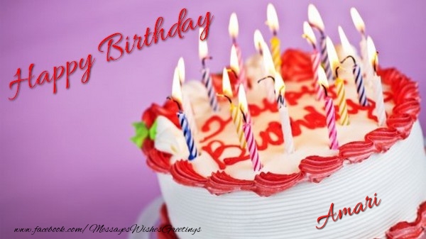 Greetings Cards for Birthday - Cake & Candels | Happy birthday, Amari!