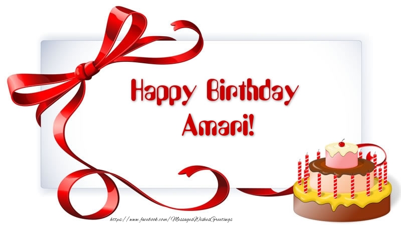 Greetings Cards for Birthday - Cake | Happy Birthday Amari!